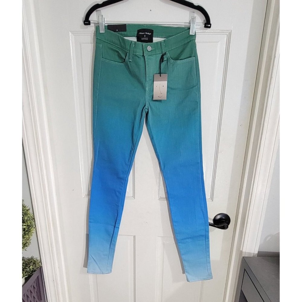 J Brand x Rob Pruitt Womens Green Blue Gradient Super Skinny Jeans Size … - Picture 3 of 12